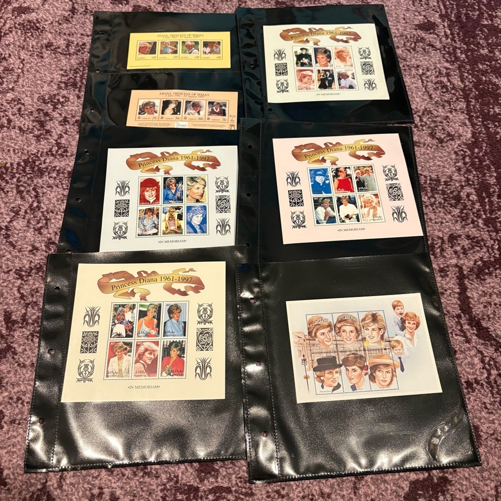 Princess Diana Commemorative Stamp Sheet Collection * Mystic Company Collectible